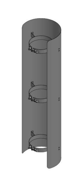 Jeremias XL Stovepipe Heat Shield 1000 mm (for &Oslash; 115 mm Pipes) &ndash; 1-Meter Black Painted Steel Radiation Shield with 235-Degree Coverage