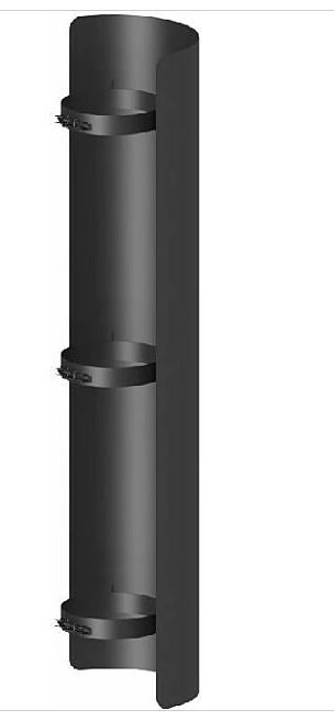 Jeremias Smoke pipe protective sheat Straight 1000mm Black, for &Oslash;115mm pipe