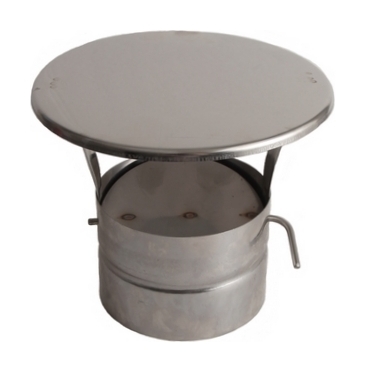 Narvi Smoker smoke pipe rain hat &Oslash;123 with draft adjusting flap stainless steel 150396